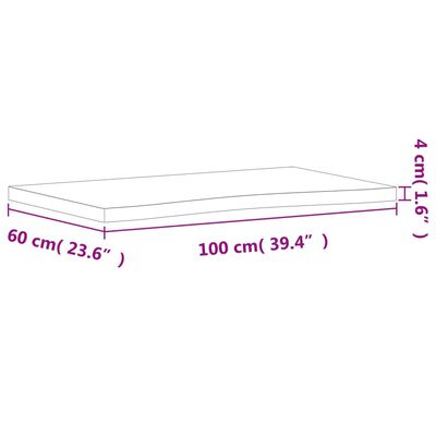 vidaXL Schreibtischplatte 100x(55-60)x4 cm Massivholz Buche