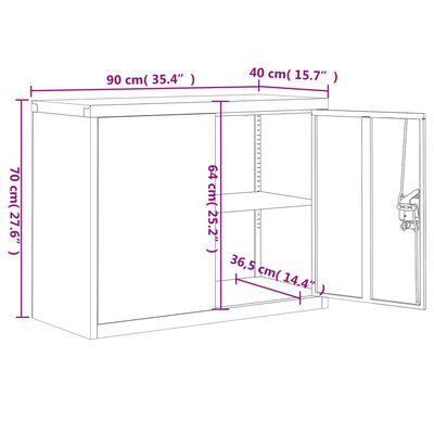 vidaXL Aktenschrank Schwarz 90x40x110 cm Stahl