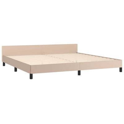 vidaXL Bettgestell mit Kopfteil Cappuccino-Braun 200x200 cm Kunstleder