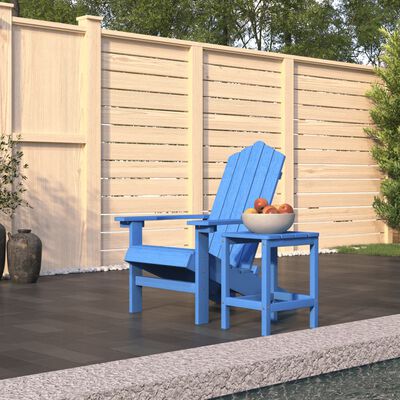 vidaXL Adirondack-Gartenstuhl mit Tisch HDPE Aquamarin