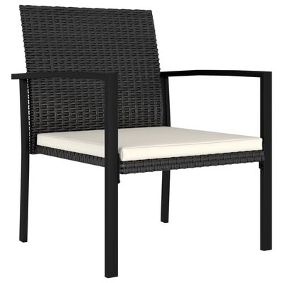 vidaXL 5-tlg. Garten-Essgruppe Poly Rattan Schwarz