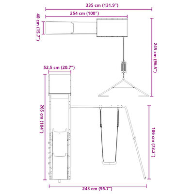 vidaXL Spielturm Massivholz Douglasie