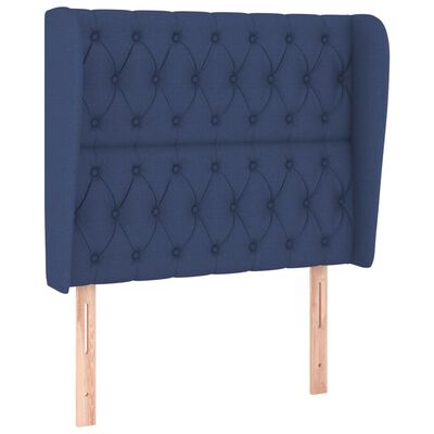 vidaXL Kopfteil mit Ohren Blau 93x23x118/128 cm Stoff