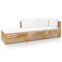 vidaXL 3-tlg. Garten-Lounge-Set mit Kissen Massivholz Teak