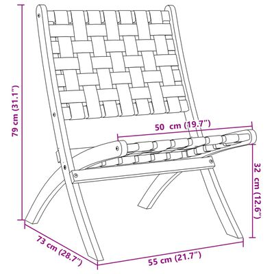 vidaXL Gartenstühle 2 Stk. Klappbar Dunkelblau Massivholz Akazie Stoff