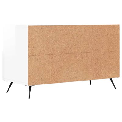 vidaXL TV-Schrank Hochglanz-Weiß 80x36x50 cm Holzwerkstoff