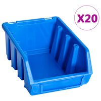 vidaXL Stapelboxen 20 Stk. Blau Kunststoff