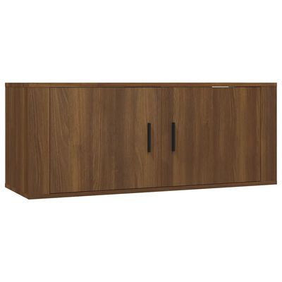 vidaXL 5-tlg. TV-Schrank-Set Braun Eichen-Optik Holzwerkstoff