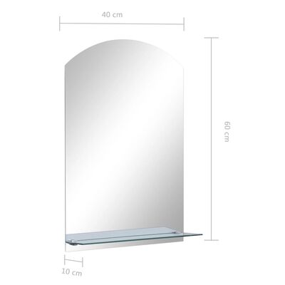 vidaXL Wandspiegel mit Regal 40×60 cm Hartglas