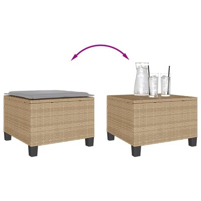 vidaXL 3-tlg. Bistro-Set mit Kissen Beige Poly Rattan