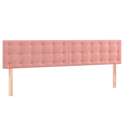 vidaXL Boxspringbett mit Matratze & LED Rosa 200x200 cm Samt