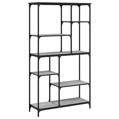 vidaXL Bücherregal Grau Sonoma 99x35,5x176 cm Holzwerkstoff und Stahl