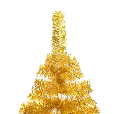 vidaXL Künstlicher Weihnachtsbaum Beleuchtung & Kugeln Gold 150 cm PET