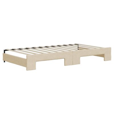 vidaXL Tagesbett Ausziehbar Creme 100x200 cm Stoff