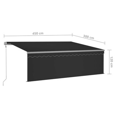 vidaXL Markise Automatisch Einziehbar mit Volant 4,5x3 m Anthrazit