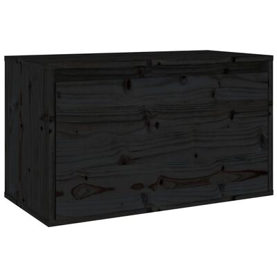 vidaXL Wandschrank Schwarz 60x30x35 cm Massivholz Kiefer