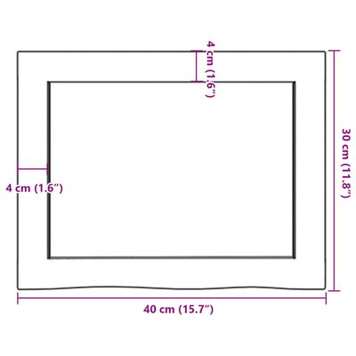 vidaXL Wandregal 40x30x(2-6) cm Massivholz Eiche Unbehandelt