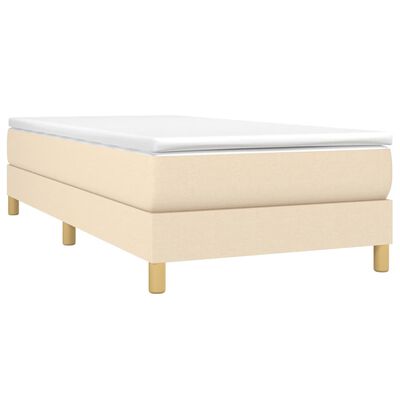 vidaXL Boxspringbett mit Matratze Creme 90x200 cm Stoff