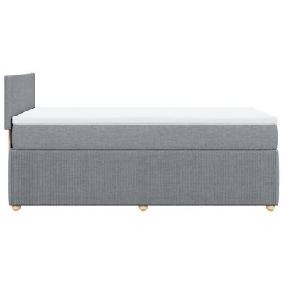 vidaXL Boxspringbett mit Matratze Hellgrau 100x200 cm Stoff