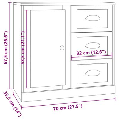 vidaXL Sideboards 3 Stk. Grau Sonoma Holzwerkstoff