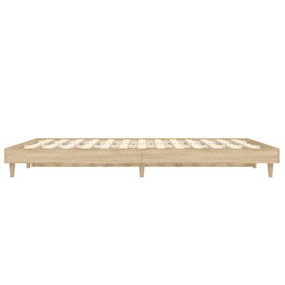 vidaXL Bettgestell Sonoma-Eiche 135x190 cm Holzwerkstoff