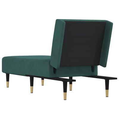 vidaXL Chaiselongue Dunkelgrün Samt