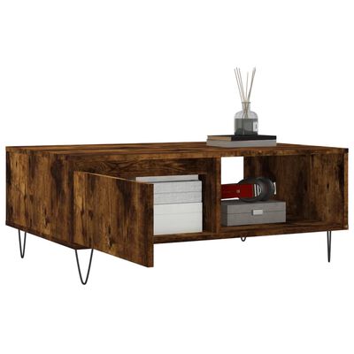 vidaXL Couchtisch Räuchereiche 90x60x35 cm Holzwerkstoff