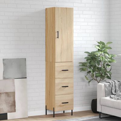 vidaXL Highboard Sonoma-Eiche 34,5x34x180 cm Holzwerkstoff