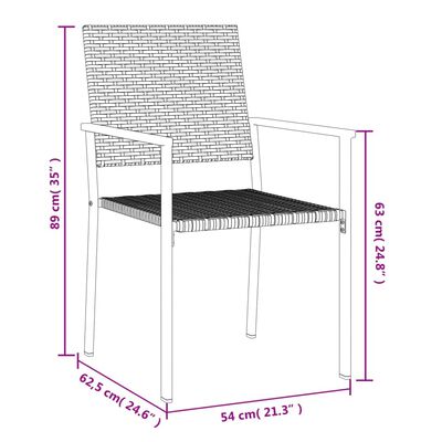 vidaXL 7-tlg. Garten-Essgruppe Poly Rattan und Stahl