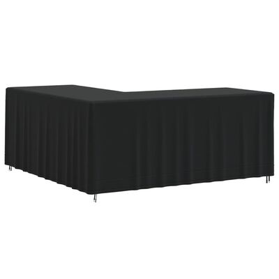 vidaXL Gartensofa-Abdeckung L-Form Schwarz 215x215x80 cm 420D Oxford