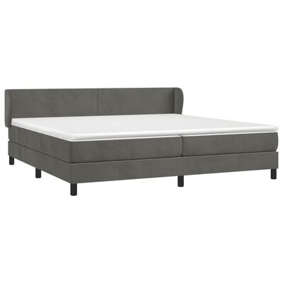 vidaXL Boxspringbett mit Matratze Dunkelgrau 200x200 cm Samt