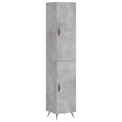 vidaXL Highboard Betongrau 34,5x34x180 cm Holzwerkstoff