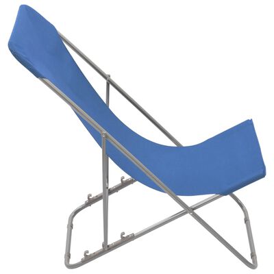 vidaXL Klappbare Strandstühle 2 Stk. Stahl und Oxford-Gewebe Blau