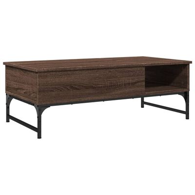 vidaXL Couchtisch Braun Eichen-Optik 100x50x35 cm Holzwerkstoff Metall