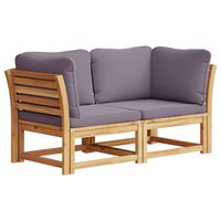 vidaXL Gartensofa mit Kissen 2-Sitzer Massivholz Akazie