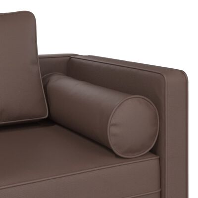 vidaXL Chaiselongue mit Kissen Braun Kunstleder