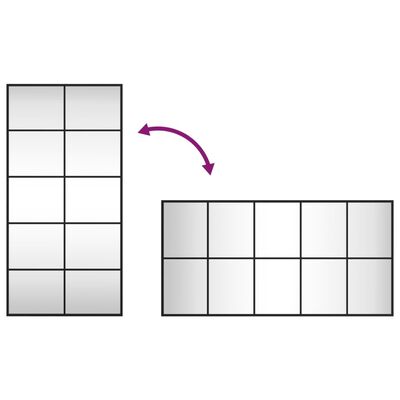 vidaXL Wandspiegel Schwarz 50x100 cm Rechteckig Eisen