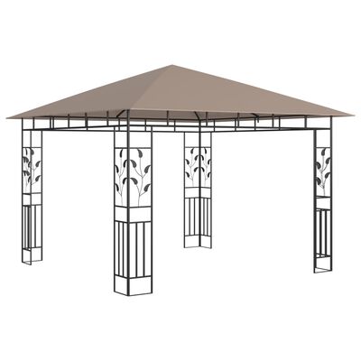 vidaXL Pavillon mit Moskitonetz 3x3x2,73 m Taupe 180 g/m²