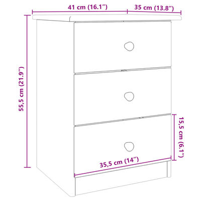 vidaXL Nachttisch ALTA Natur 41x35x55,5 cm Massivholz Kiefer