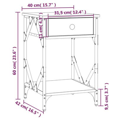 vidaXL Nachttische 2 Stk. Schwarz 40x42x60 cm Holzwerkstoff