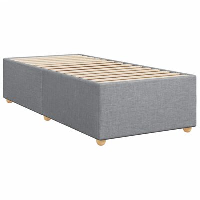 vidaXL Boxspringbett mit Matratze Hellgrau 90x200 cm Stoff