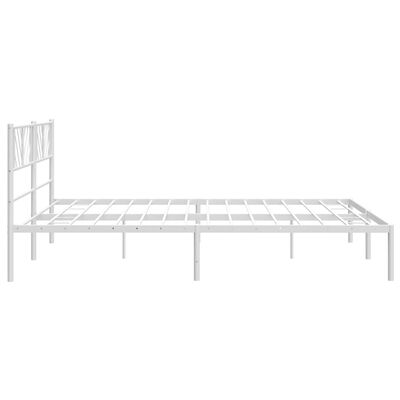 vidaXL Bettgestell mit Kopfteil Metall Weiß 193x203 cm