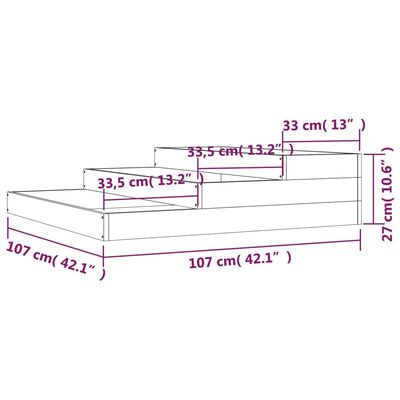 vidaXL Pflanzkübel 107x107x27 cm Massivholz Douglasie