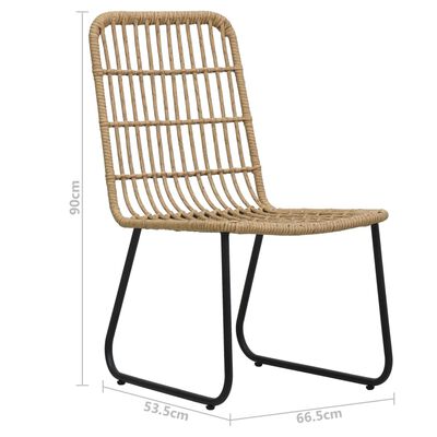 vidaXL 3-tlg. Garten-Essgruppe Poly Rattan und Glas