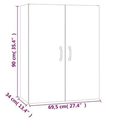 vidaXL Hängeschrank Sonoma-Eiche 69,5x34x90 cm Holzwerkstoff