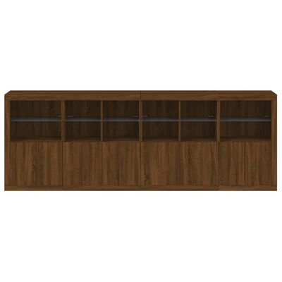 vidaXL Sideboard mit LED-Leuchten Braun Eichen-Optik 283x37x100 cm