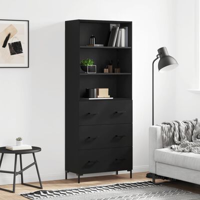 vidaXL Highboard Schwarz 69,5x34x180 cm Holzwerkstoff