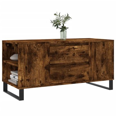 vidaXL Couchtisch Räuchereiche 102x44,5x50 cm Holzwerkstoff