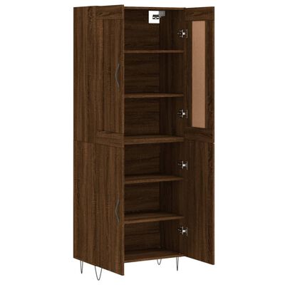 vidaXL Highboard Braun Eichen-Optik 69,5x34x180 cm Holzwerkstoff