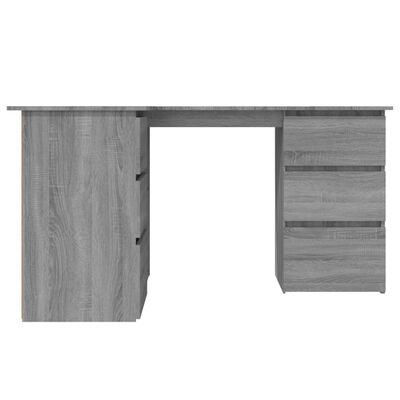 vidaXL Eckschreibtisch Grau Sonoma 145x100x76 cm Holzwerkstoff